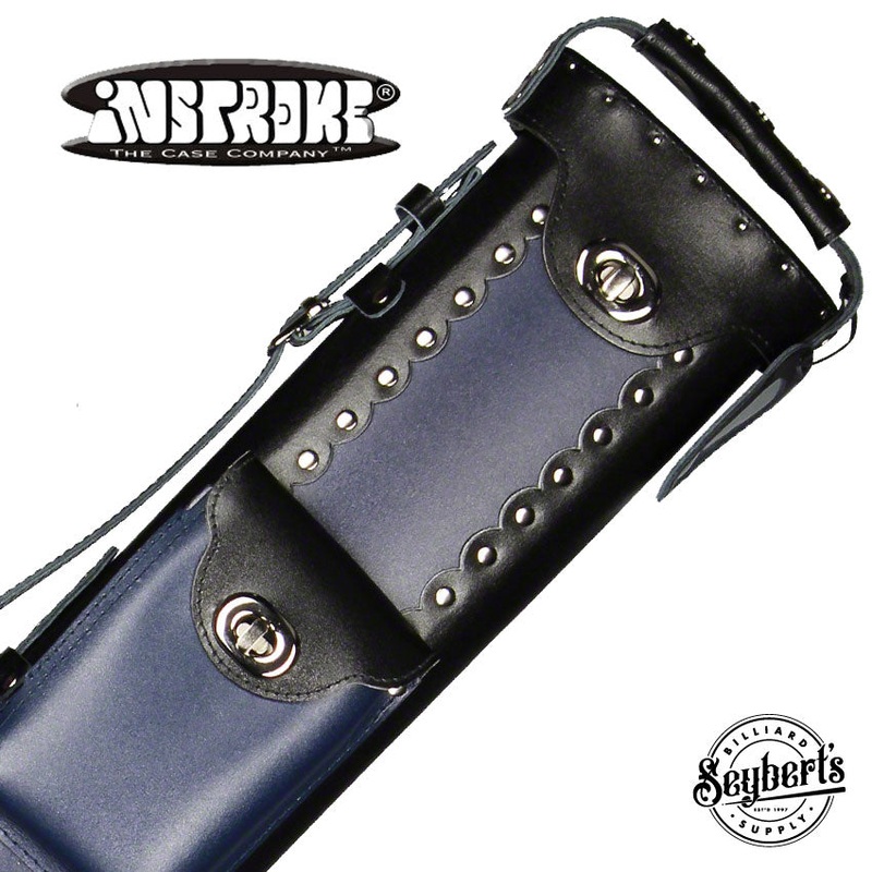 Instroke Geo Leather Black/Blue 2×3 Pool Cue Case – GEO2X3BBL