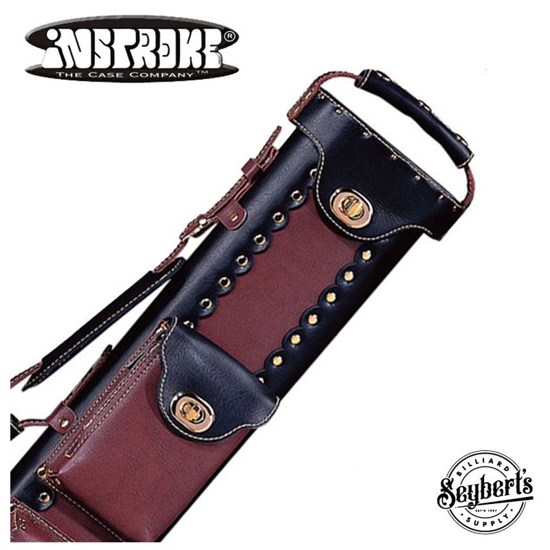Instroke Leather Cowboy Black/Chestnut 2×2 Pool Cue Case – LC2X2BC