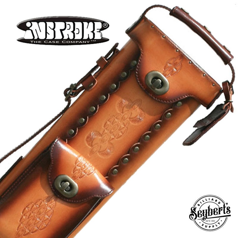 Instroke Saddle DO3 Dark Brown Air Brushed 3×5 Pool Cue Case – 35D03DB