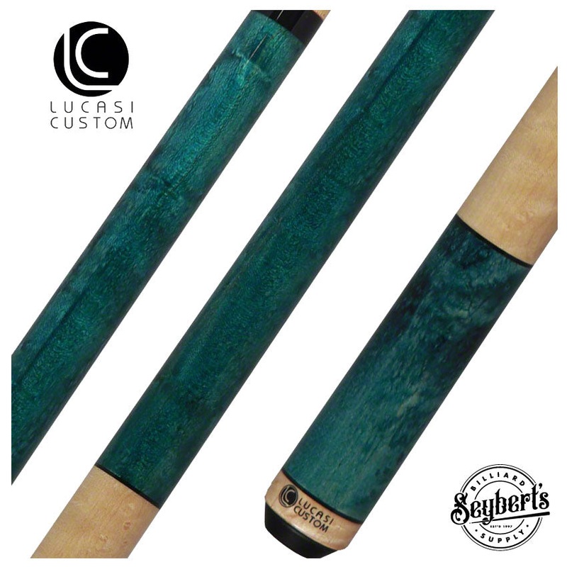 Lucasi  Zero Flexpoint Teal Birdseye and Natural Maple Wrapless Handle Pool Cue – LZC3