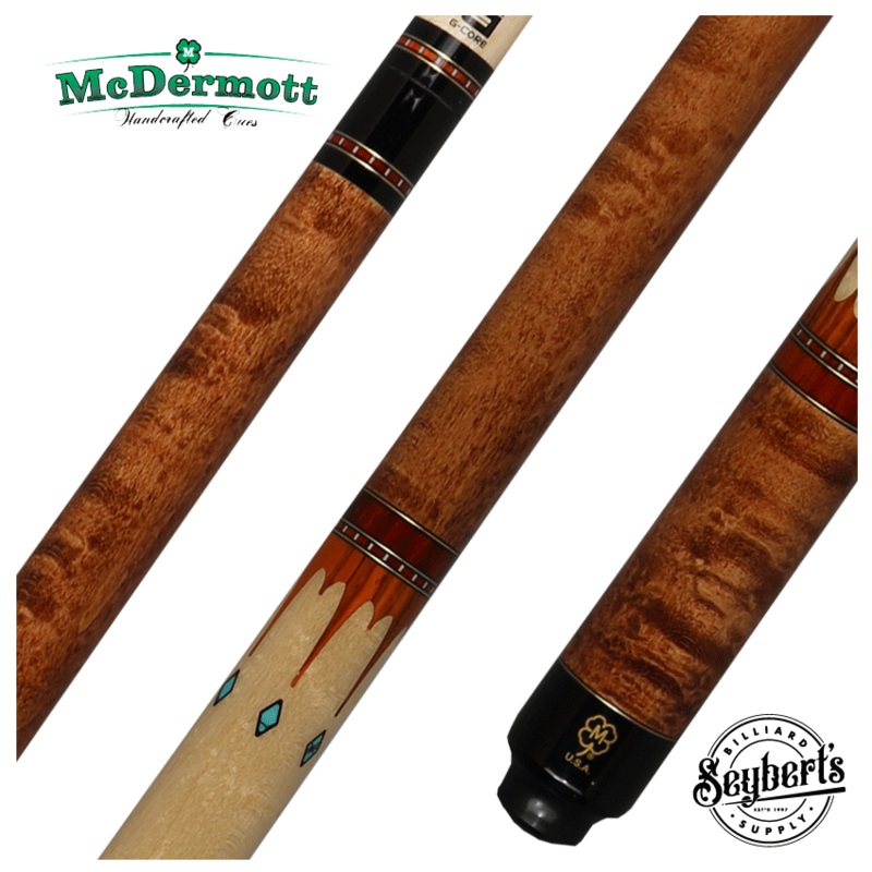 McDermott G Series Dark Cherry Stained Maple with Birdseye Maple Wrapless Pool Cue – G407