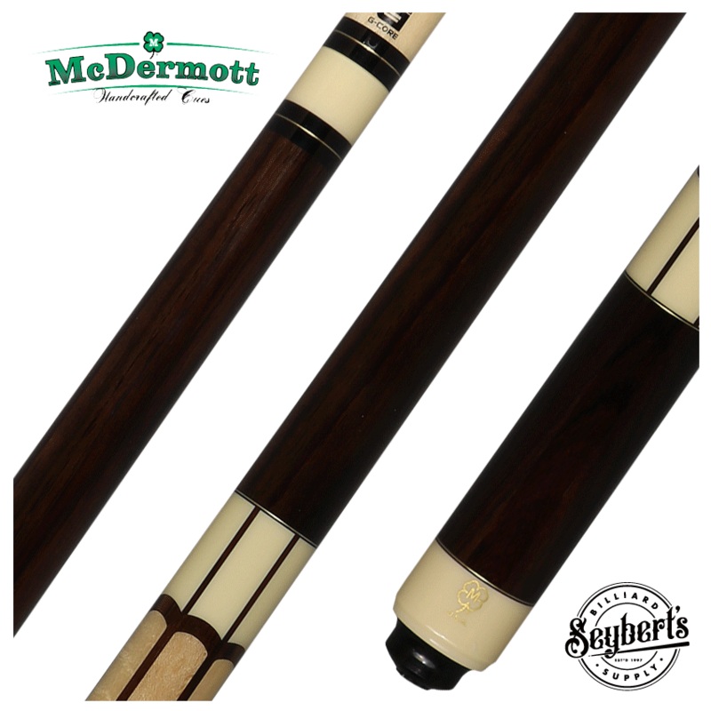 McDermott G Series Rosewood with Maple, Rosewood, and Bone Urethane No Wrap Pool Cue – G501 DIS
