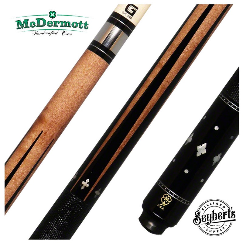 McDermott G Series Walnut Stained Maple with Black Points and Pearl Inlays Pool Cue – G502