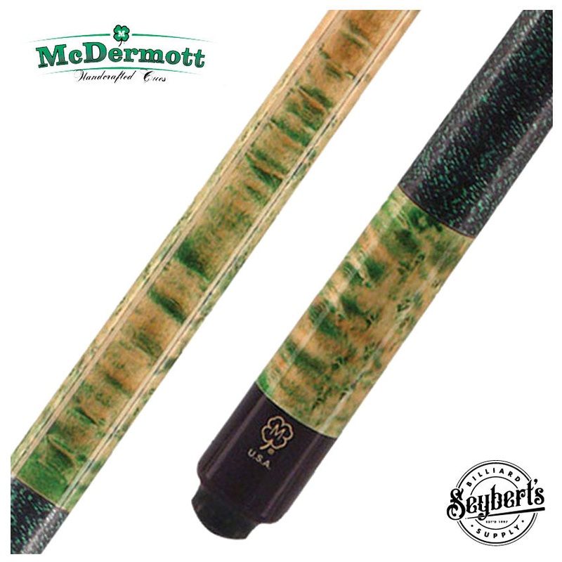 McDermott GS Series Double Washed Green and Natural Stained Birdseye Maple Pool Cue – GS12
