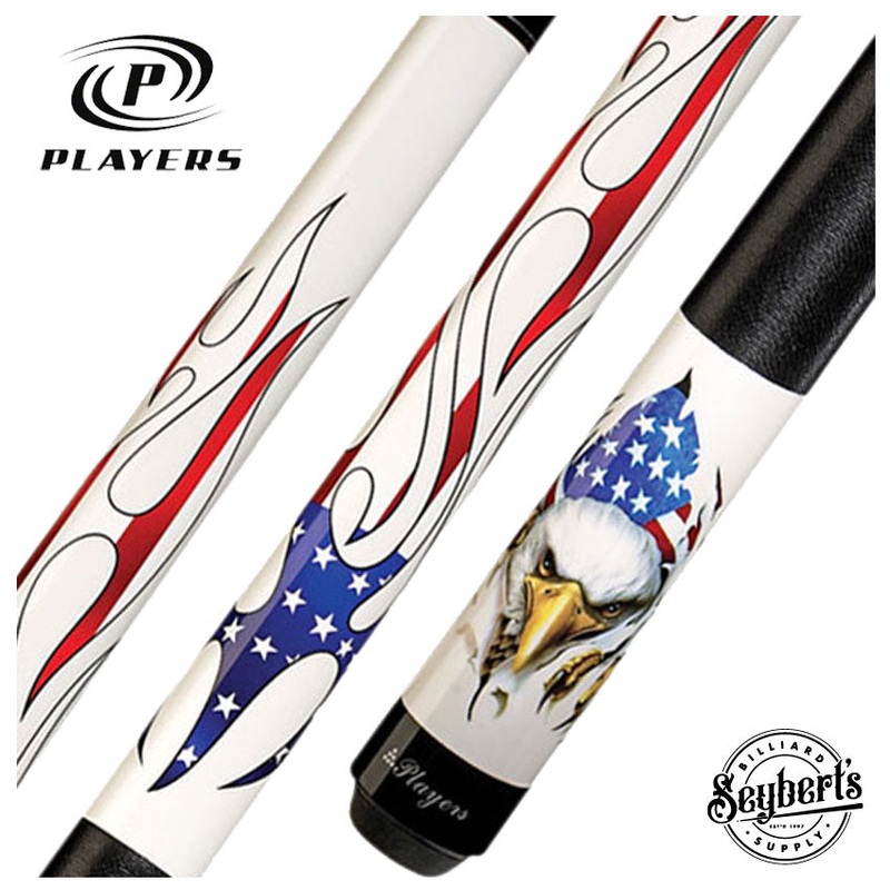 Players  Bald Eagle and American Flag Graphic Pool Cue – DPEG