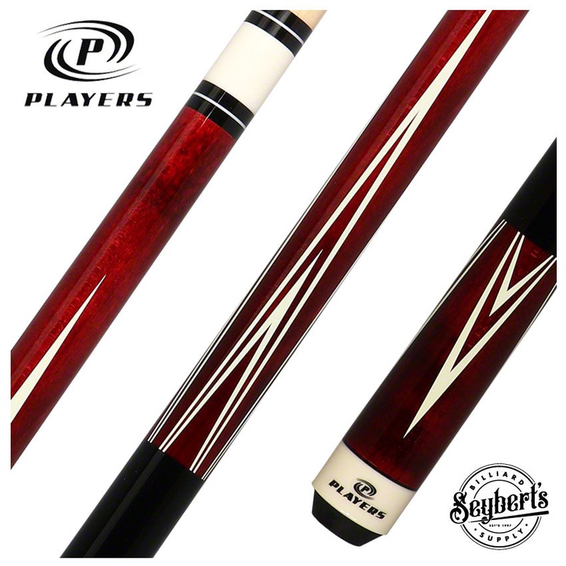 Players Classic Series Crimson Stained Maple 4 Point Graphic Pool Cue – C801