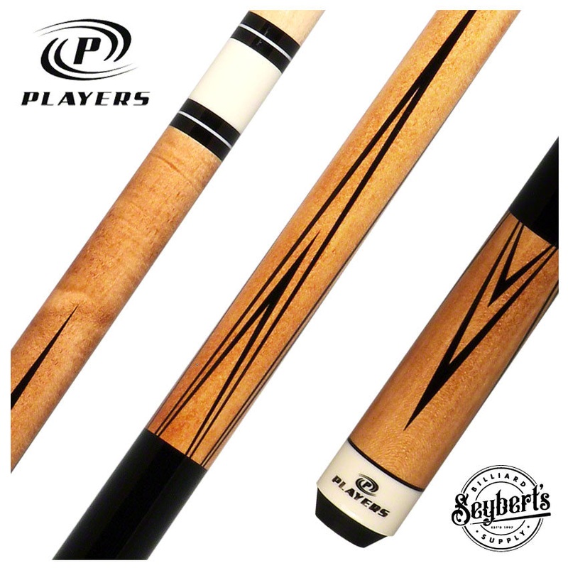 Players Classic Series Natural Stained Maple 4 Point Graphic Pool Cue  – C802