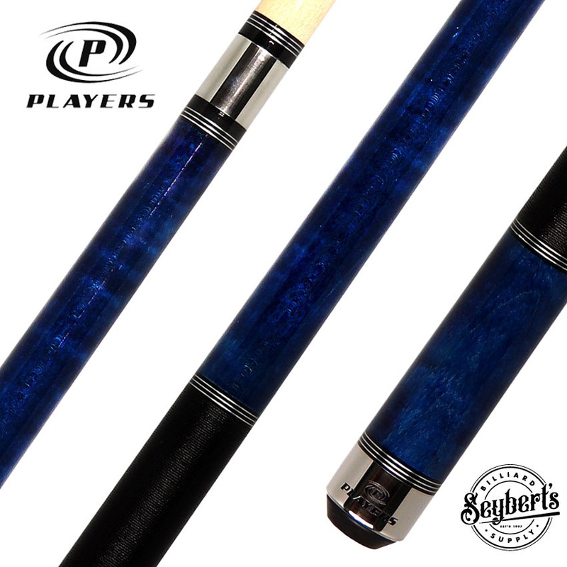 Players Classic Series Sky Blue Stained Maple with Linen Wrap Pool Cue – C955