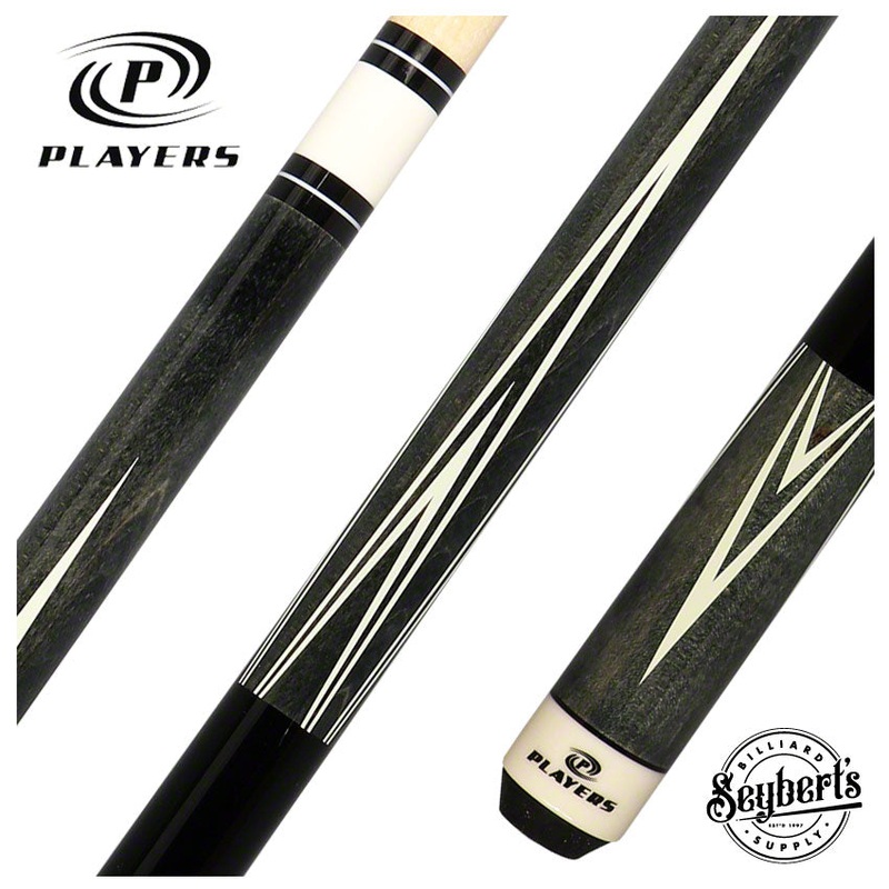 Players Classic Series Smoke Gray Stained Maple 4 Point Graphic Pool Cue – C803