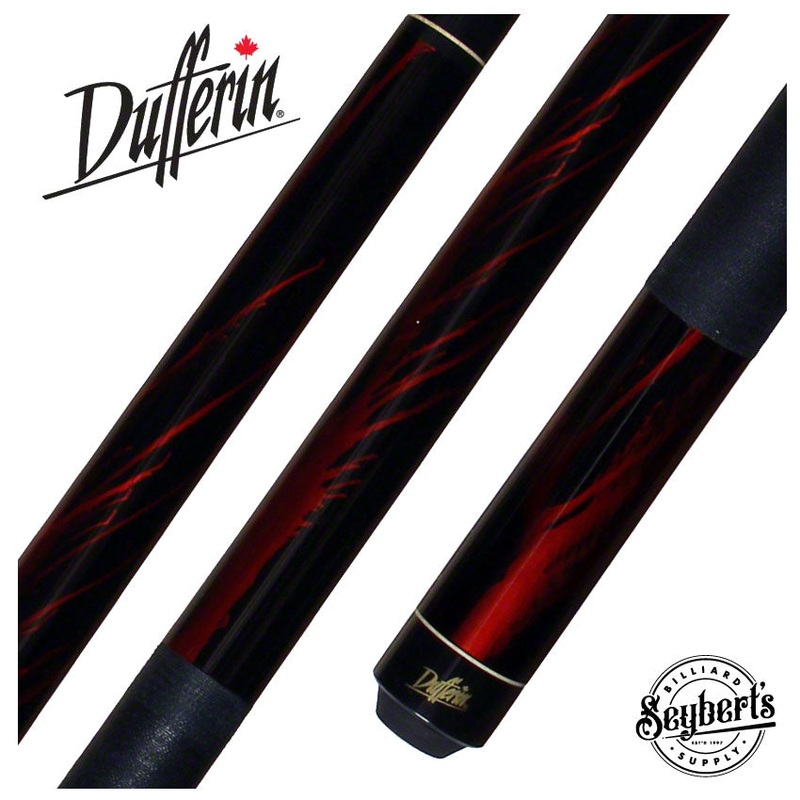 Dufferin Jet Black Red Flame Pool Cue – D212