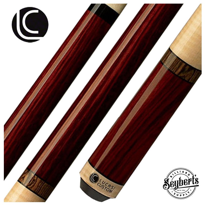 Lucasi Zero Flexpoint Exotic Rengas with Bocote Rings and Curly Maple Wrapless Pool Cue – LZC11