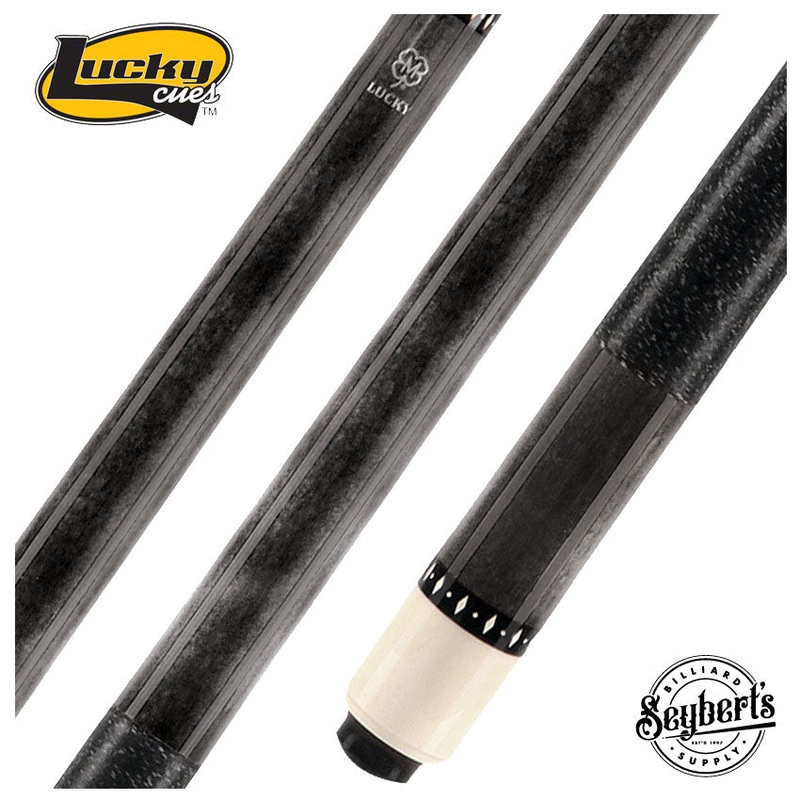 Lucky Gray Stained Maple Pool Cue with Linen Wrap – L08