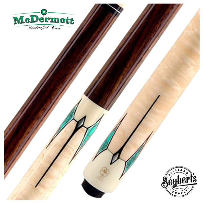 McDermott G Series Rosewood Forearm with Turquoise and Pewter No Wrap Pool Cue – G411