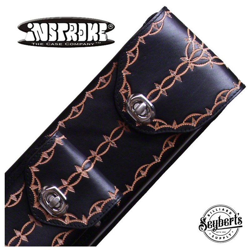 Instroke FIT-A Black Hand Tooled 2×4 Pool Cue Case – FIT24A