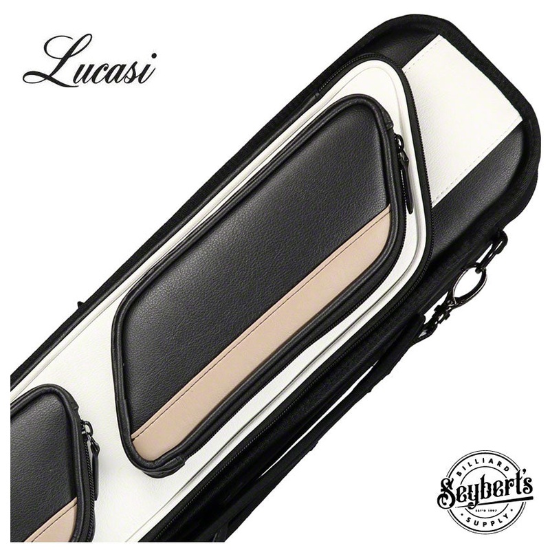 Lucasi Black and White 4×8 Soft Pool Cue Case – LC1048W