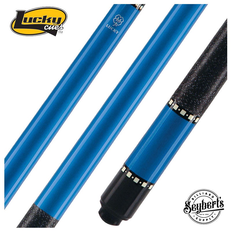Lucky Blue Pool Cue with Linen Wrap – L11