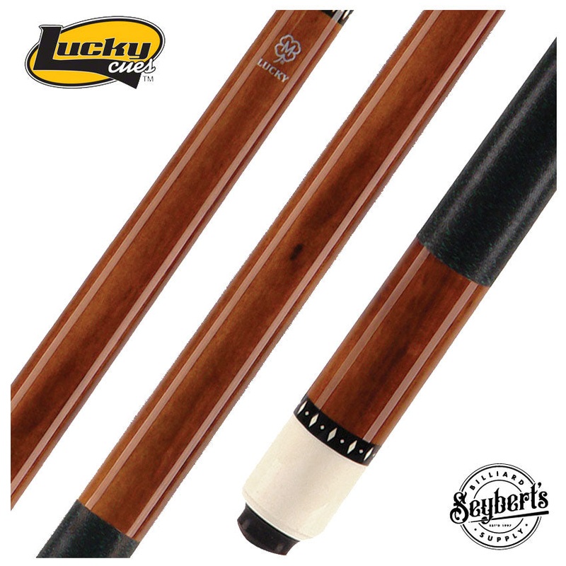Lucky Cherry Stained Maple Pool Cue with Linen Wrap – L09