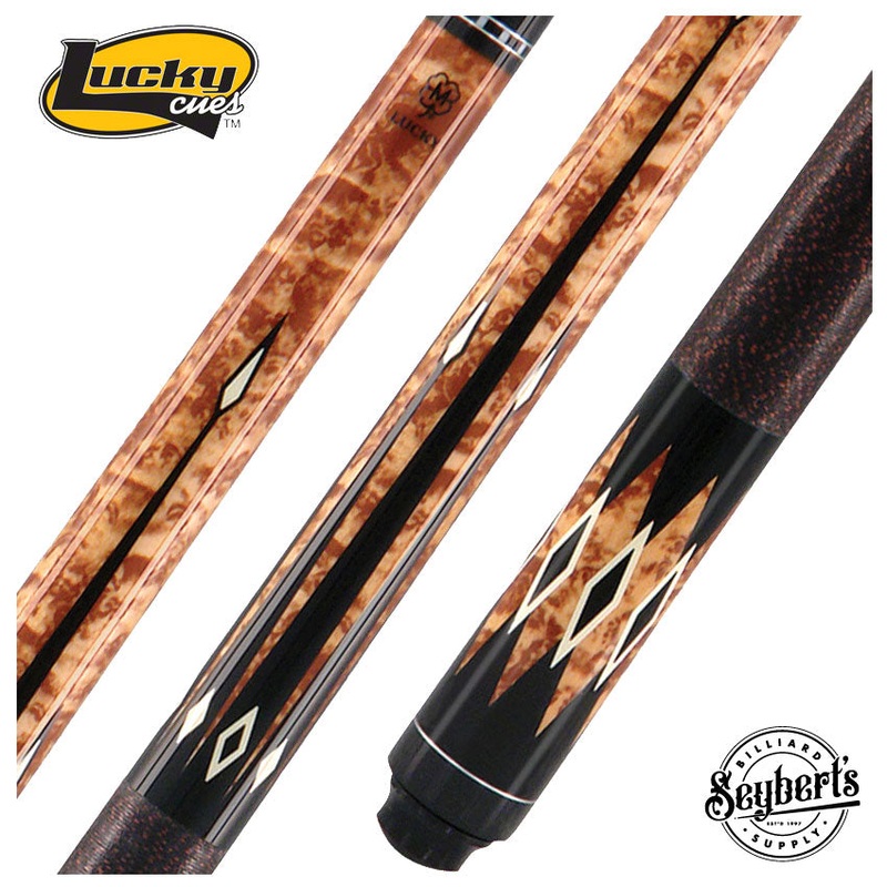 Lucky Maple with 8 Point Graphic Pool Cue with Linen Wrap- L33