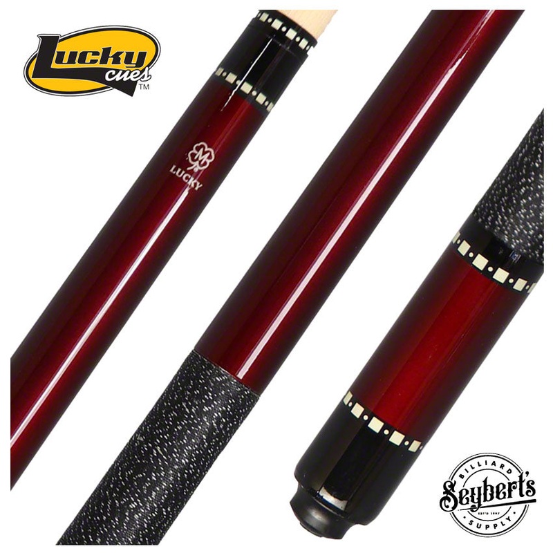 Lucky Red Pool Cue with Linen Wrap – L10