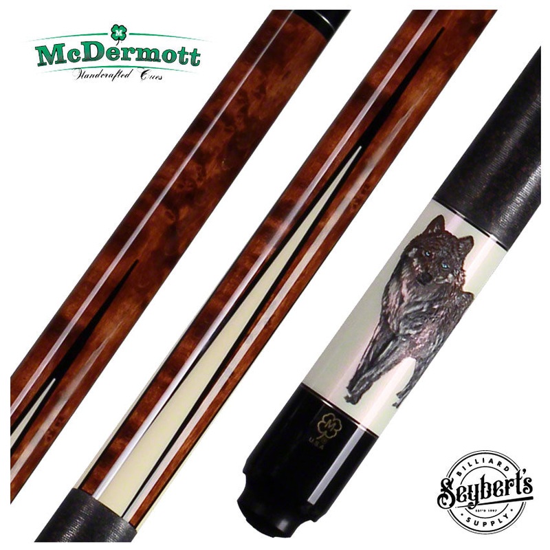 McDermott G Series Dark Cherry Stained Maple Wolf Wildfire Pool Cue – G422