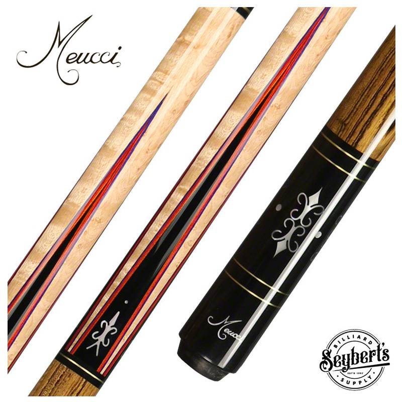 Meucci All Natural Wood Series Birdseye Maple with Bocote Wrapless Pool Cue – ANW3