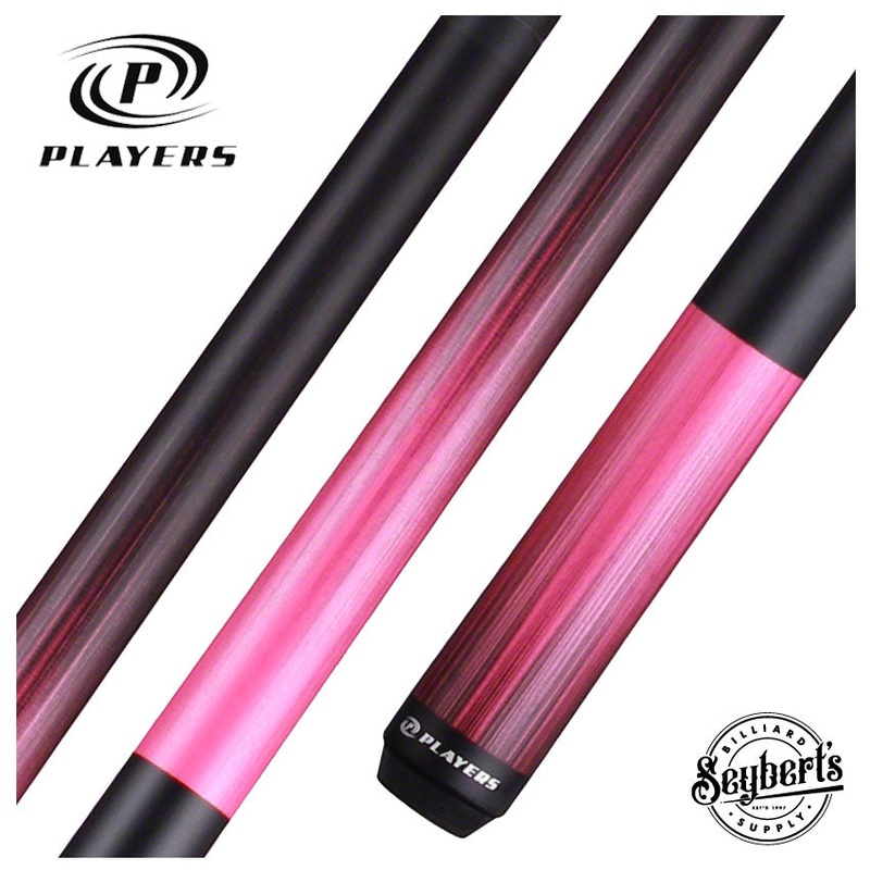 Players Classic Series Matte Passion Pink and Black Graphic Pool Cue – C703