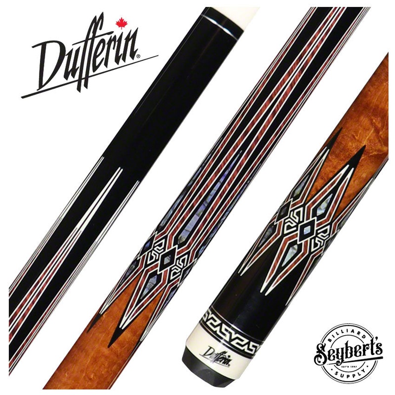 Dufferin Black with Brown Stained Maple Graphic Pool Cue – D542