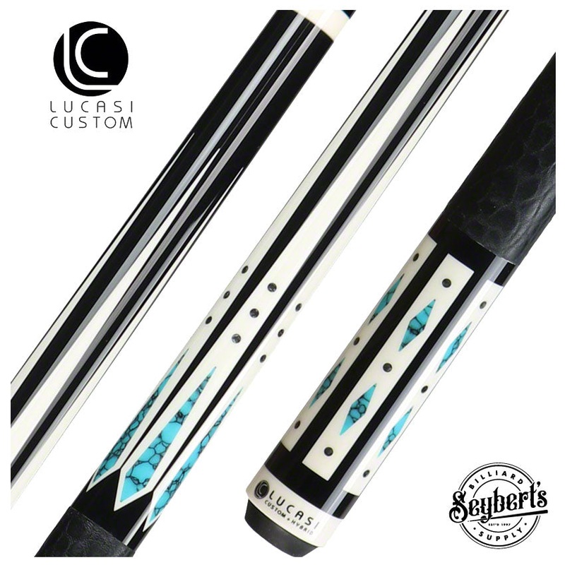 Lucasi Hybrid Midnight Black and Blue Recon Pool Cue with Embossed Elephant Wrap  – LHC98