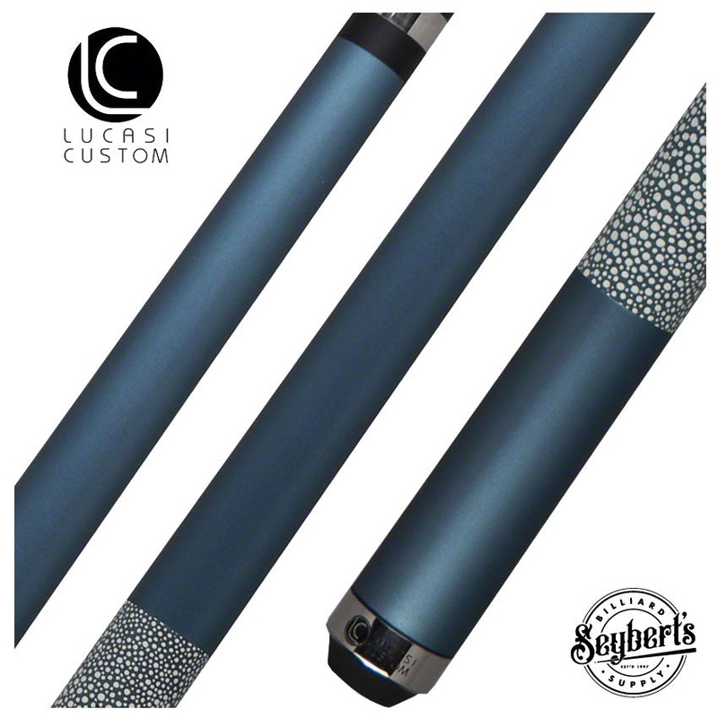 Lucasi Zero Flexpoint Matte Metallic Cobalt Blue with White and Blue Stingray Embossed Leather Pool Cue – LZC8