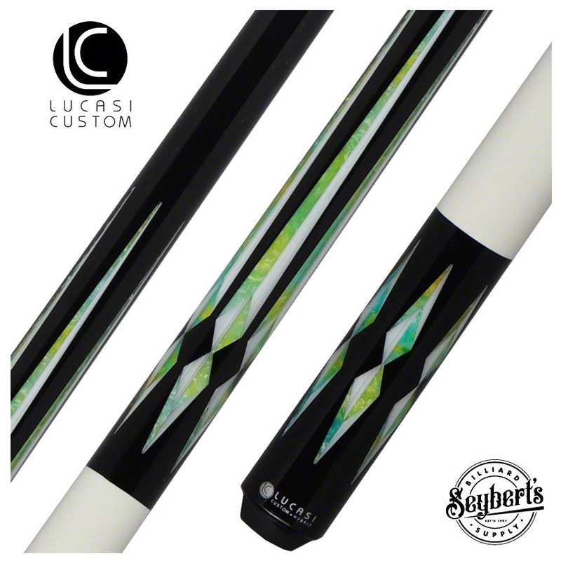 Lucasi Zero Flexpoint Midnight Black with Silk White Inlays and Imtitation Bone Wrapless Pool Cue – LZC48