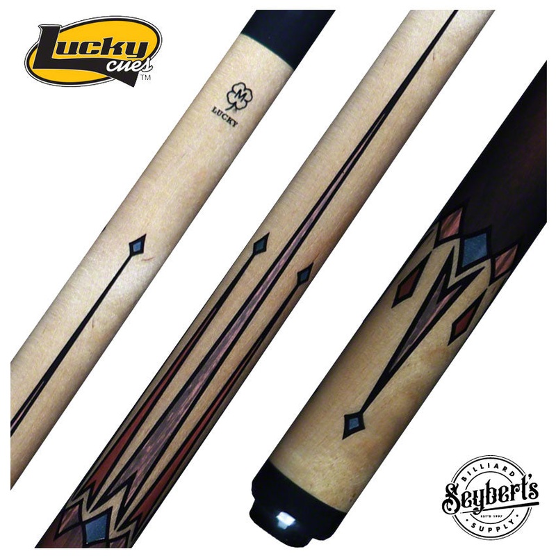 Lucky Hard Rock Maple and 8 Point Graphic No Wrap Pool Cue – L76