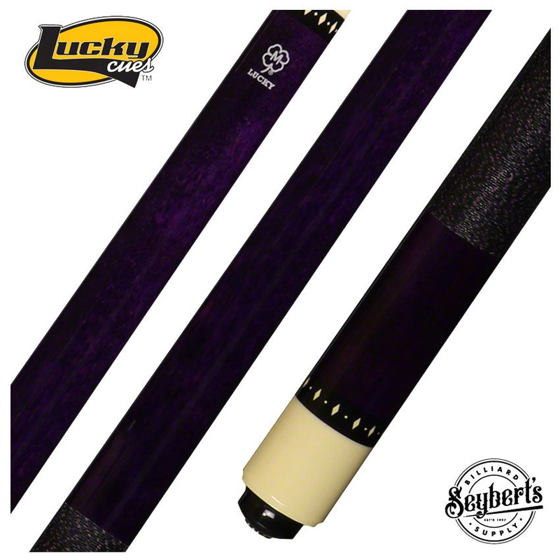 Lucky Purple Stained Maple Pool Cue with Linen Wrap – L71