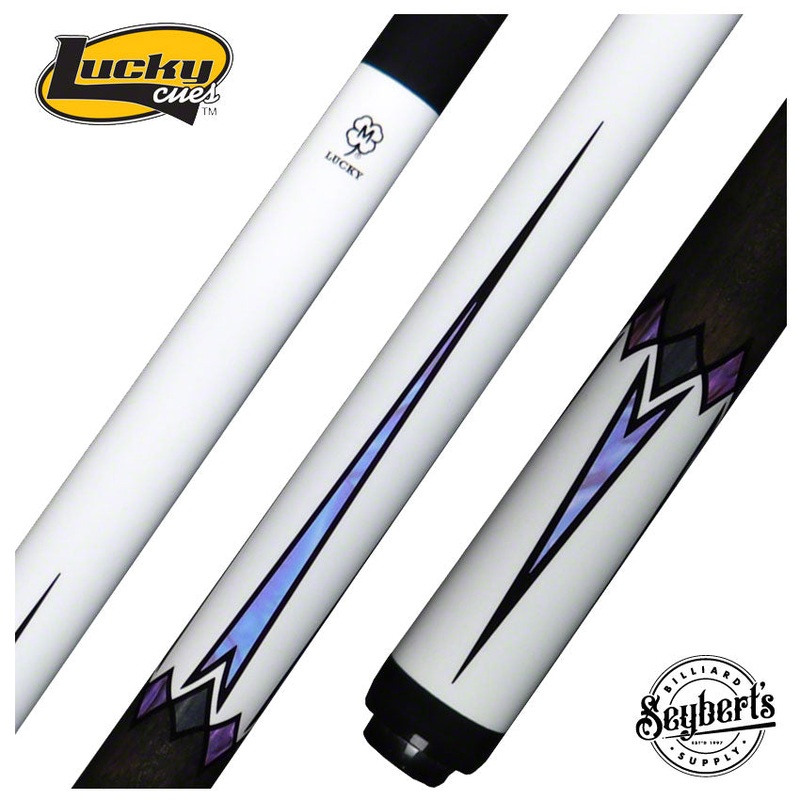 Lucky White 4 Point with Gray No Wrap Pool Cue – L75