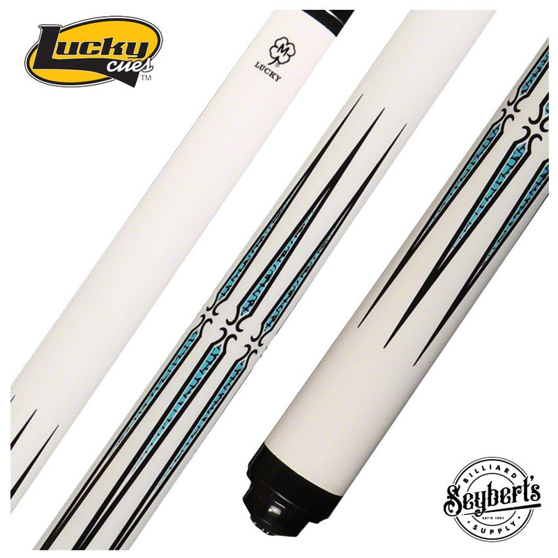 Lucky White 8 Point Graphic No Wrap Pool Cue – L74