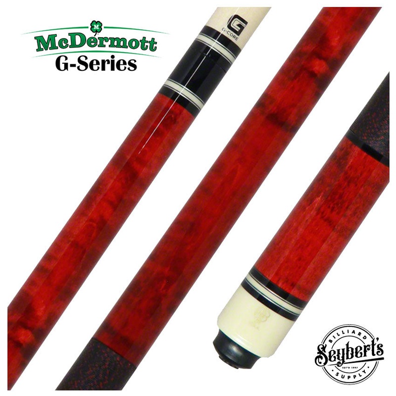 McDermott G Series Red Stained Curly Maple Pool Cue – G202CM