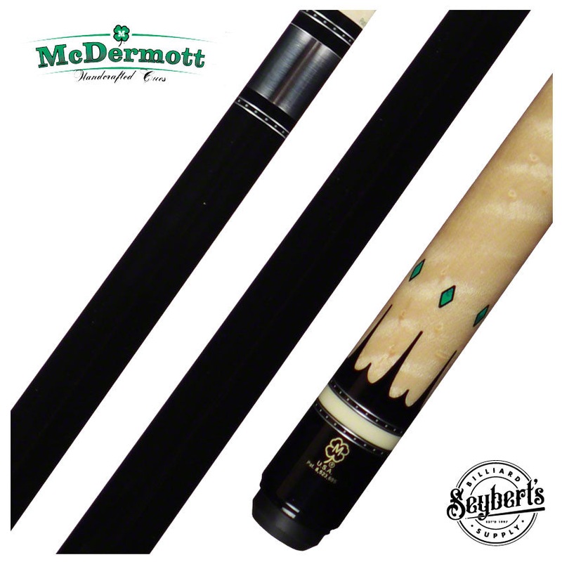 McDermott H Series Black Urethane Forearm with Birdseye Maple Wrapless Pool Cue – H851