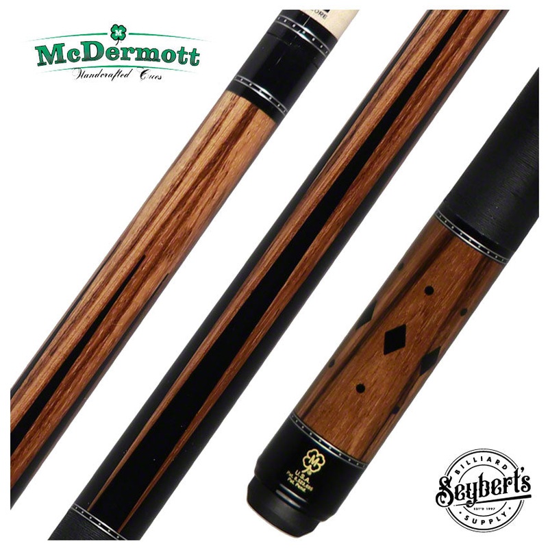 McDermott Zebrawood Forearm with Black Urethane Points Pool Cue – H750