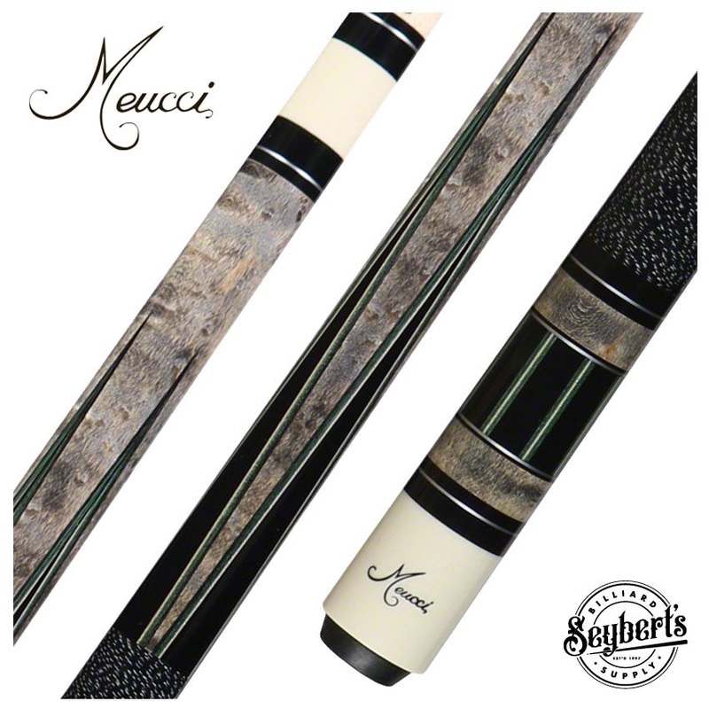 Meucci Gray Stained Maple with Black Points Pool Cue with Pro Shaft – JS1PRO