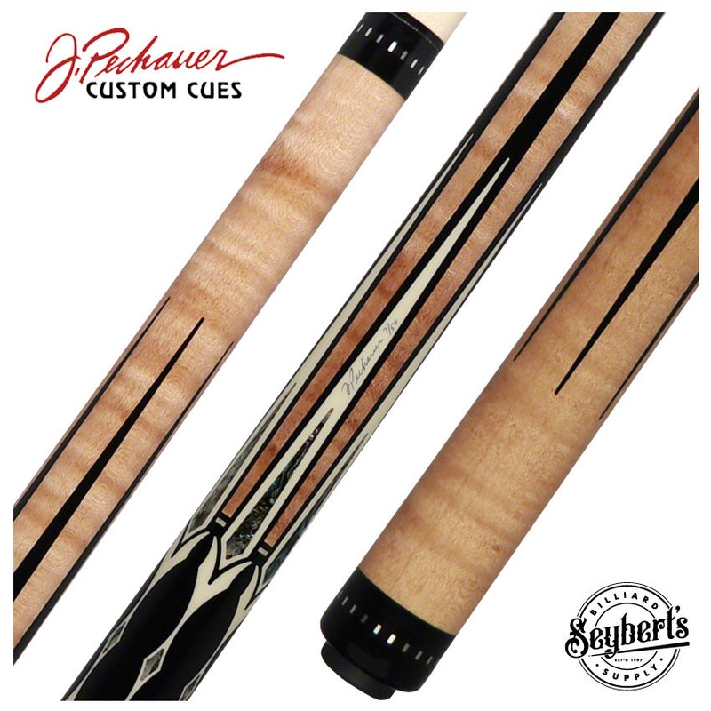 Pechauer Limited Edition Natural Stained Maple with Sim. Ivory and Abalone Points Pool Cue – PL23
