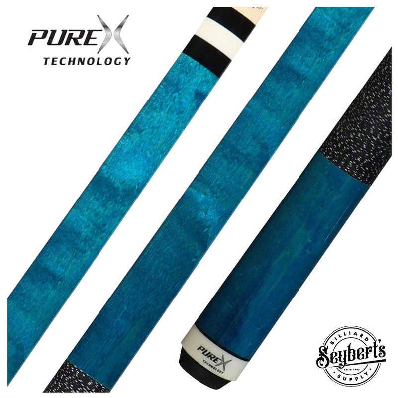 PureX Technology Pool Cue – Teal Stained Birdseye Maple – HXTC10