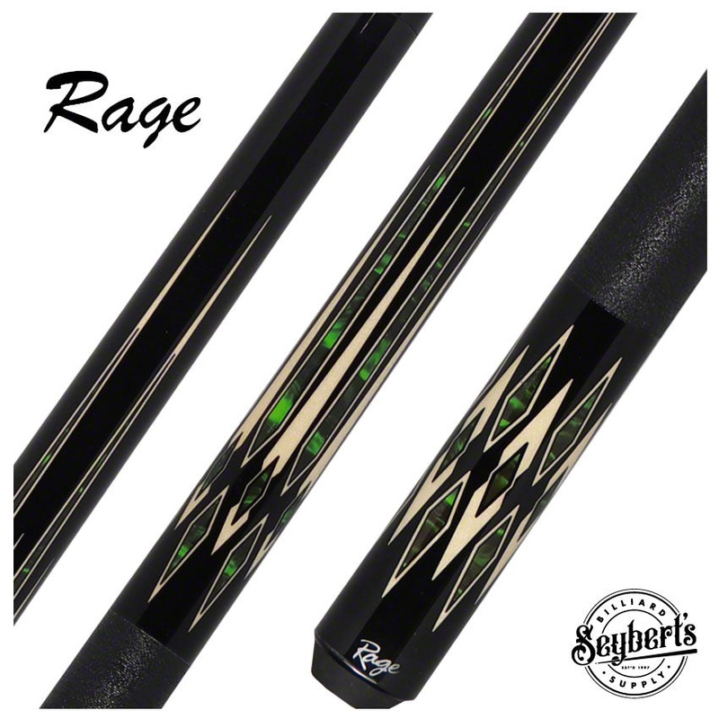 Rage Black with Natural and Green Points Pool Cue – RG186