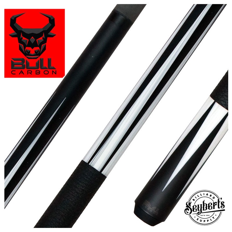 Bull Carbon Black and White Pool Cue with Bull Carbon Shaft – BCL11