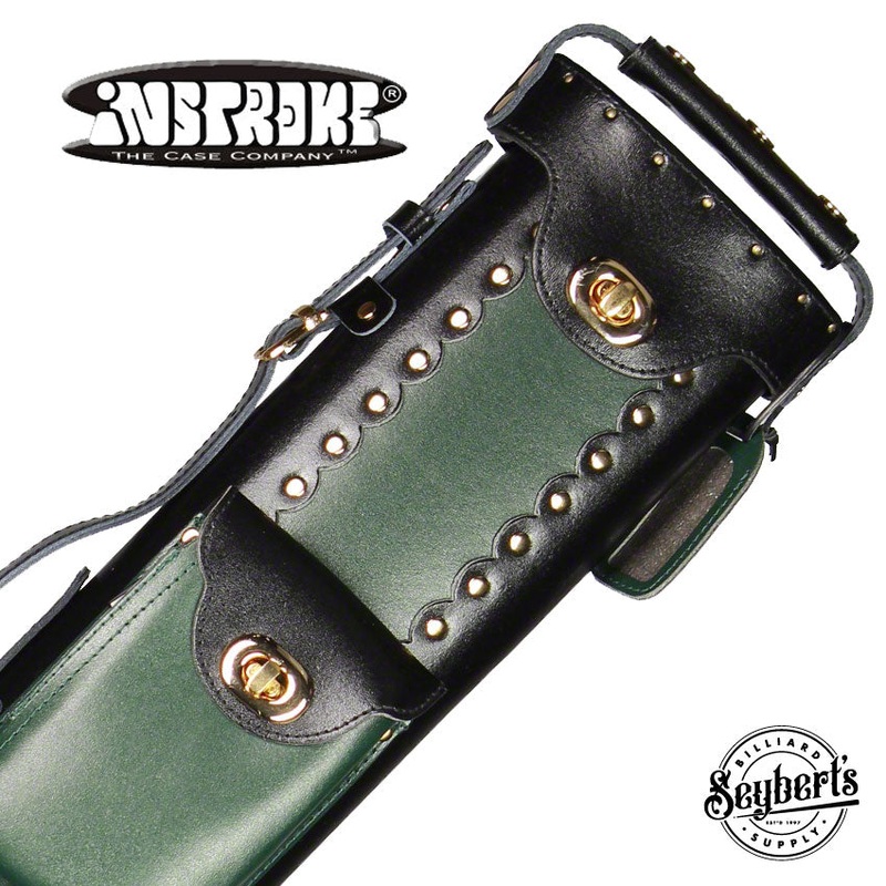 Instroke Geo Leather Black/Green 3×7 Pool Cue Case – GEO3X7BKGR