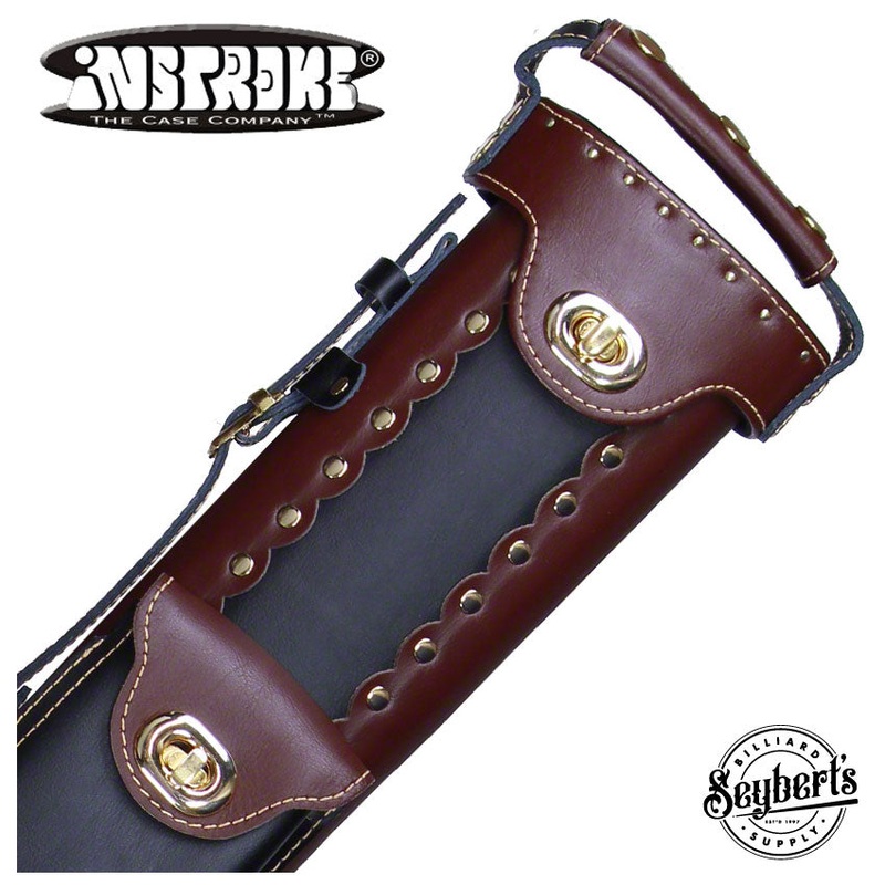 Instroke Leather Cowboy Chestnut/Black 2×2 Pool Cue Case – LC2X2CB