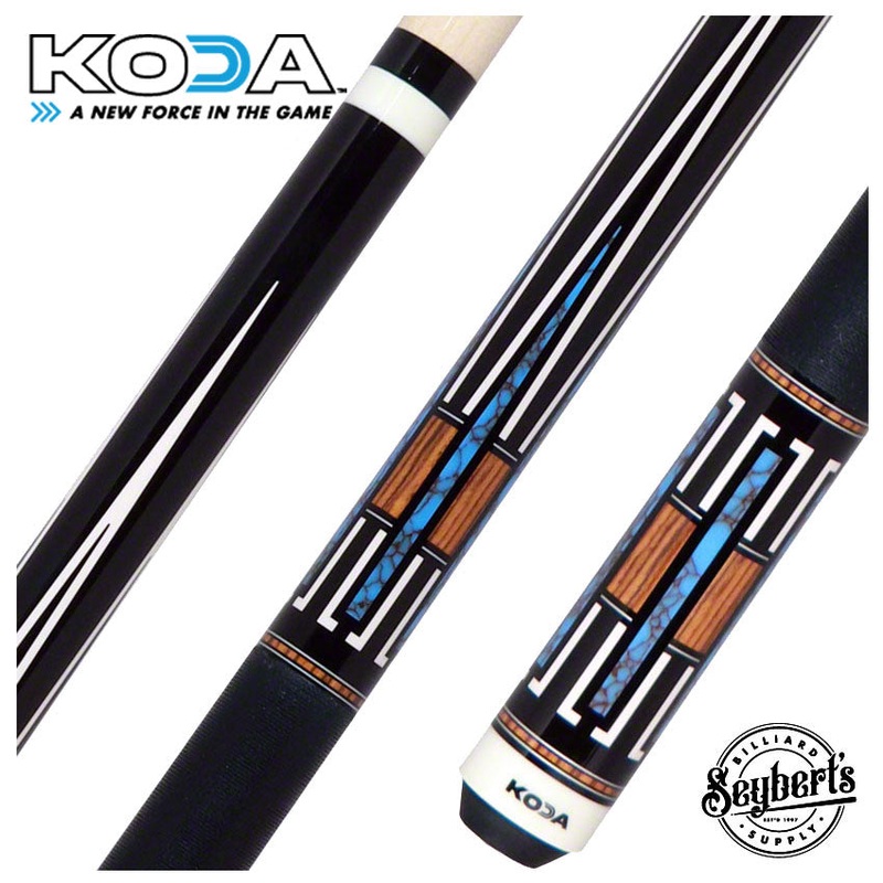KODA Black with Cocobolo and Blue Recon Graphic Pool Cue – KD51