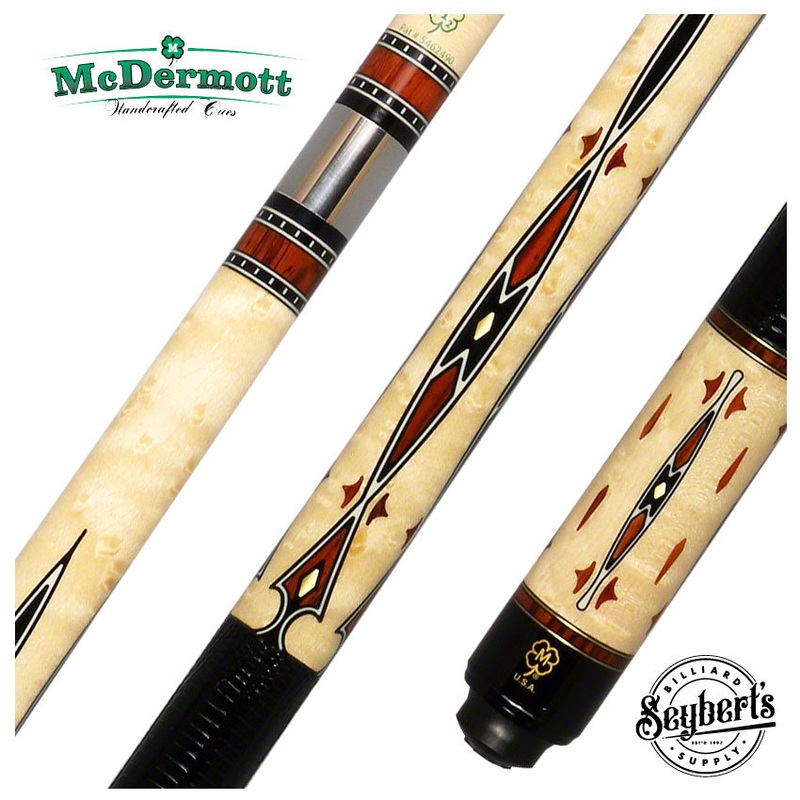 McDermott G Series Birdseye Maple Forearm with cocobolo/Black/Brass Points Pool Cue – G707
