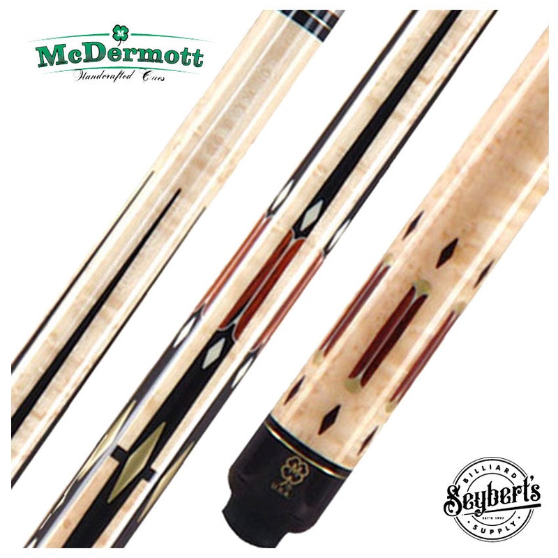 McDermott G Series Birdseye Maple Forearm with Cocobolo/Brass/Bone/Black Points and Inlays Pool Cue – G709