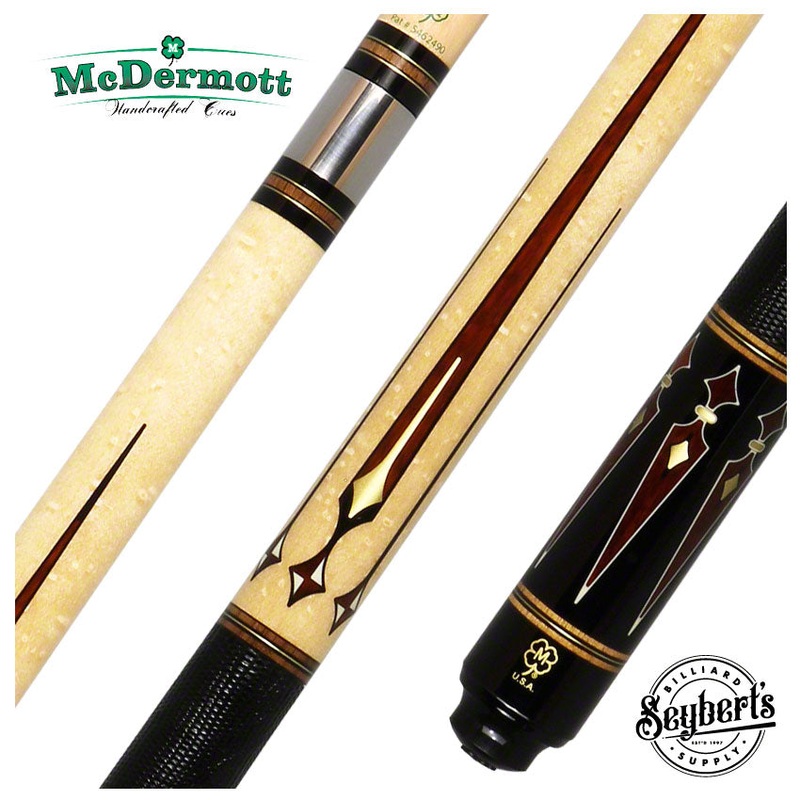 McDermott G Series Birdseye Maple Forearm with Snakewood/Brass/Bone Points Pool Cue – G803