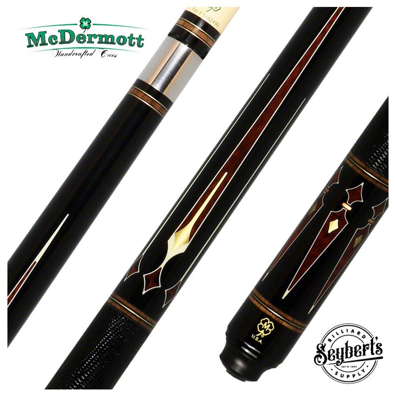 McDermott G Series Black Urethane Forearm with Snakewood/Brass/Bone Points Pool Cue – G901