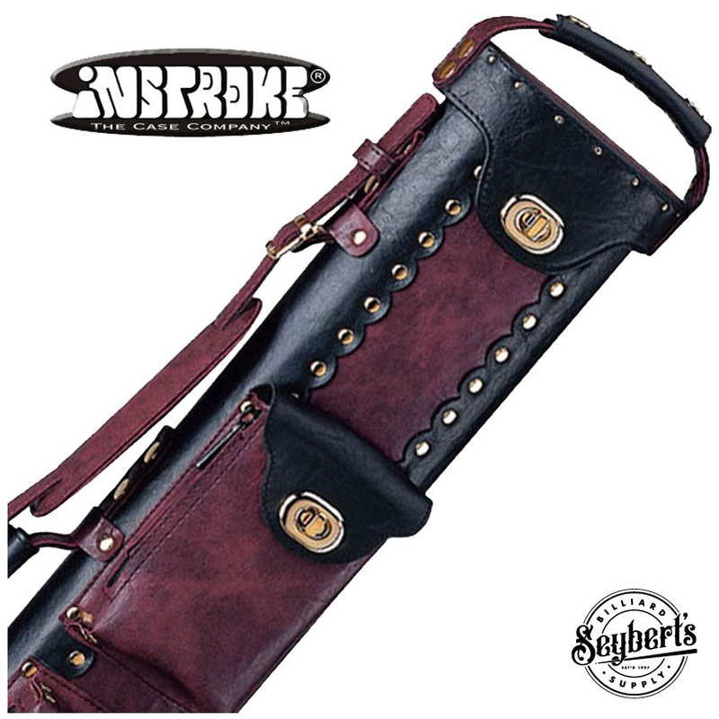 Instroke Vinyl Cowboy Black/Burgundy 2×2 Pool Cue Case – VC22BB